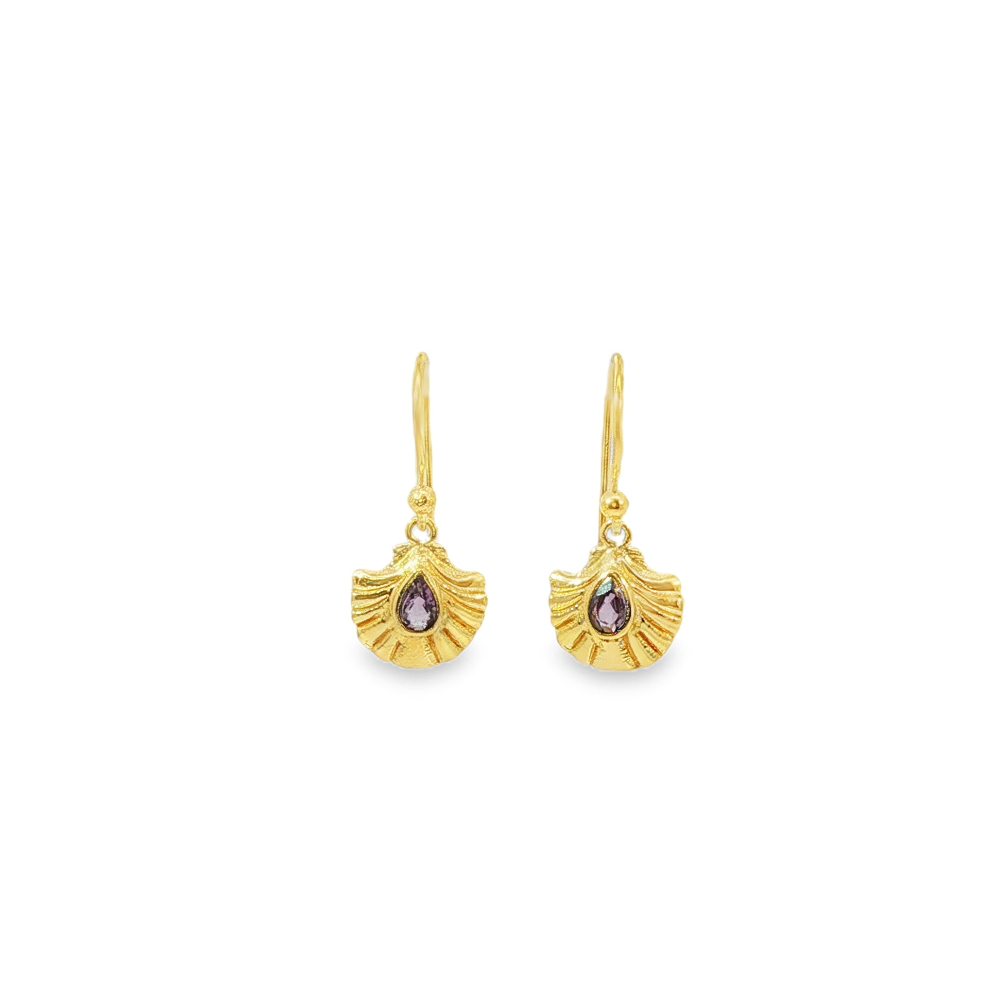 Leticia Ponti Lina boucles d'oreilles améthyste plaqué or