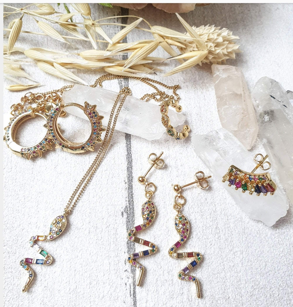 Leticia Ponti Rainbow earcuff zircon multicolore