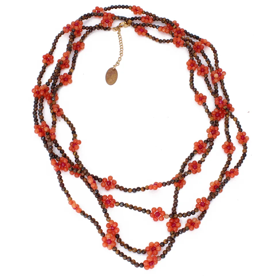 Hypnochic Fleur de Feu Multi-rangs collier doré