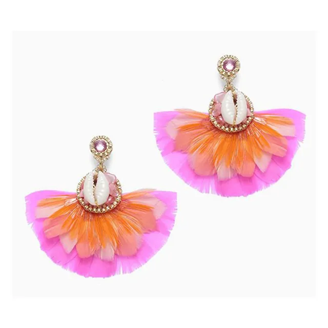 HYPNOCHIC Champ boucle oreille fantaisie rose fluo clip