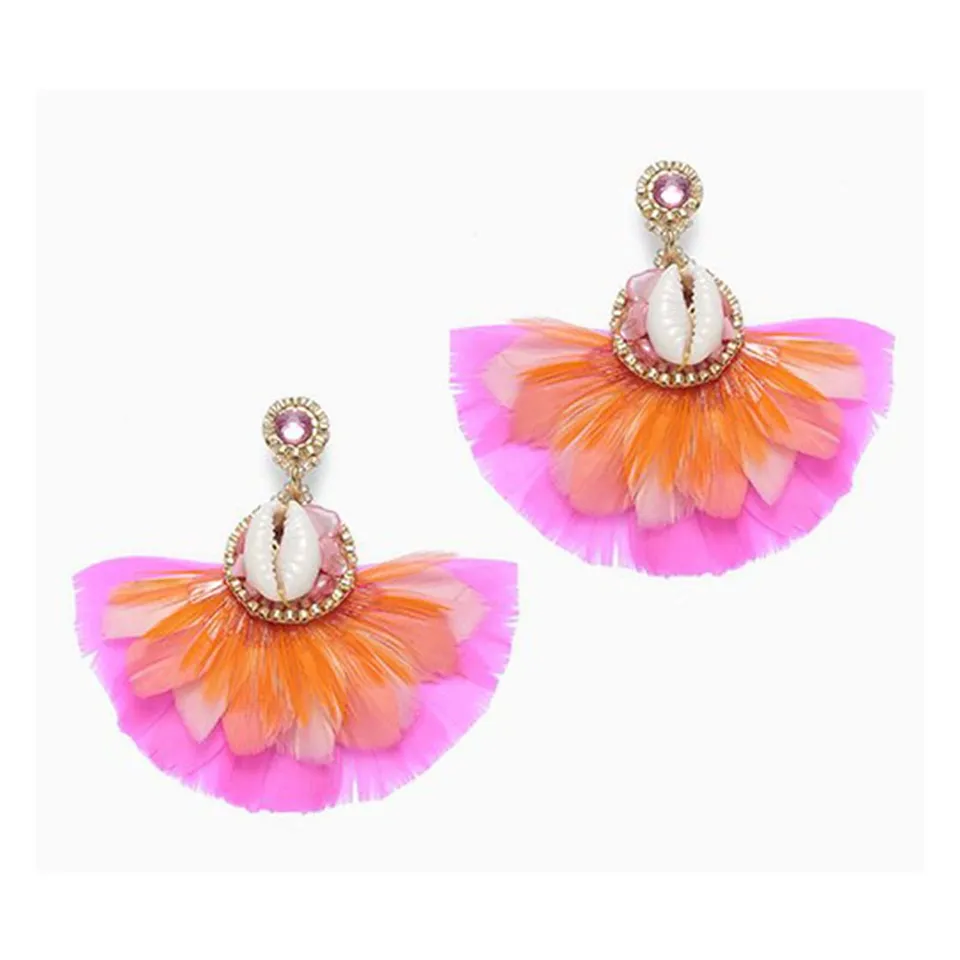 HYPNOCHIC Champ boucle oreille fantaisie rose fluo clip