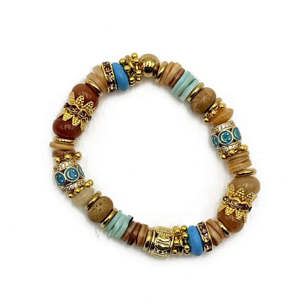 HYPNOCHIC Nova bracelet fantaisie perles fil mémoire multicolore