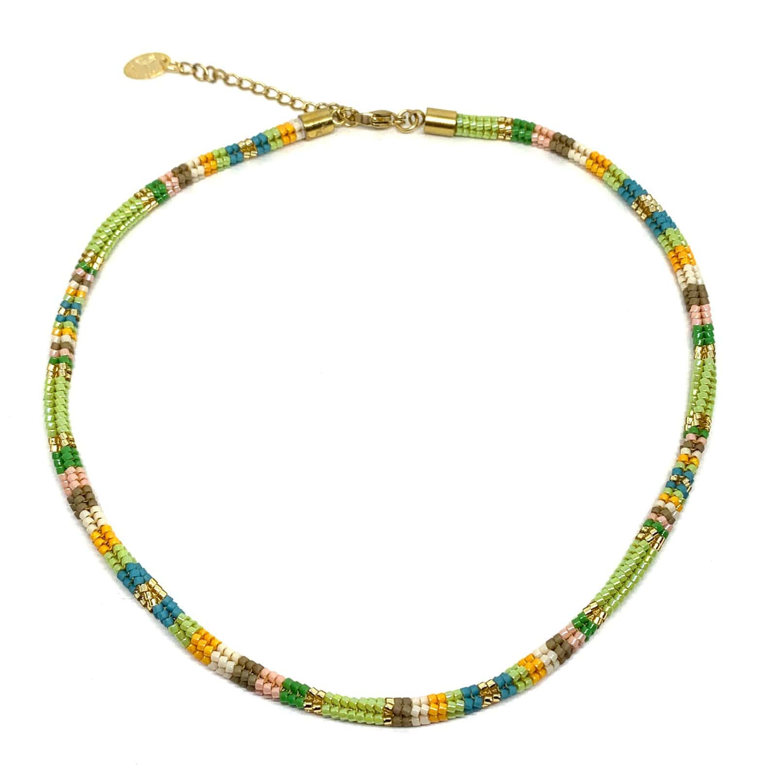 Hypnochic Snake M collier perles vert d'eau Miyuki 44 cm