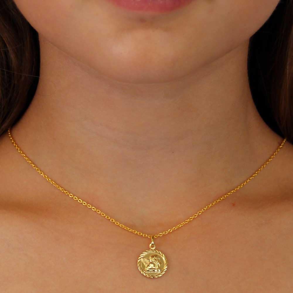 L'Atelier d'Azur Médaille Ange Or Jaune Chaîne Offerte