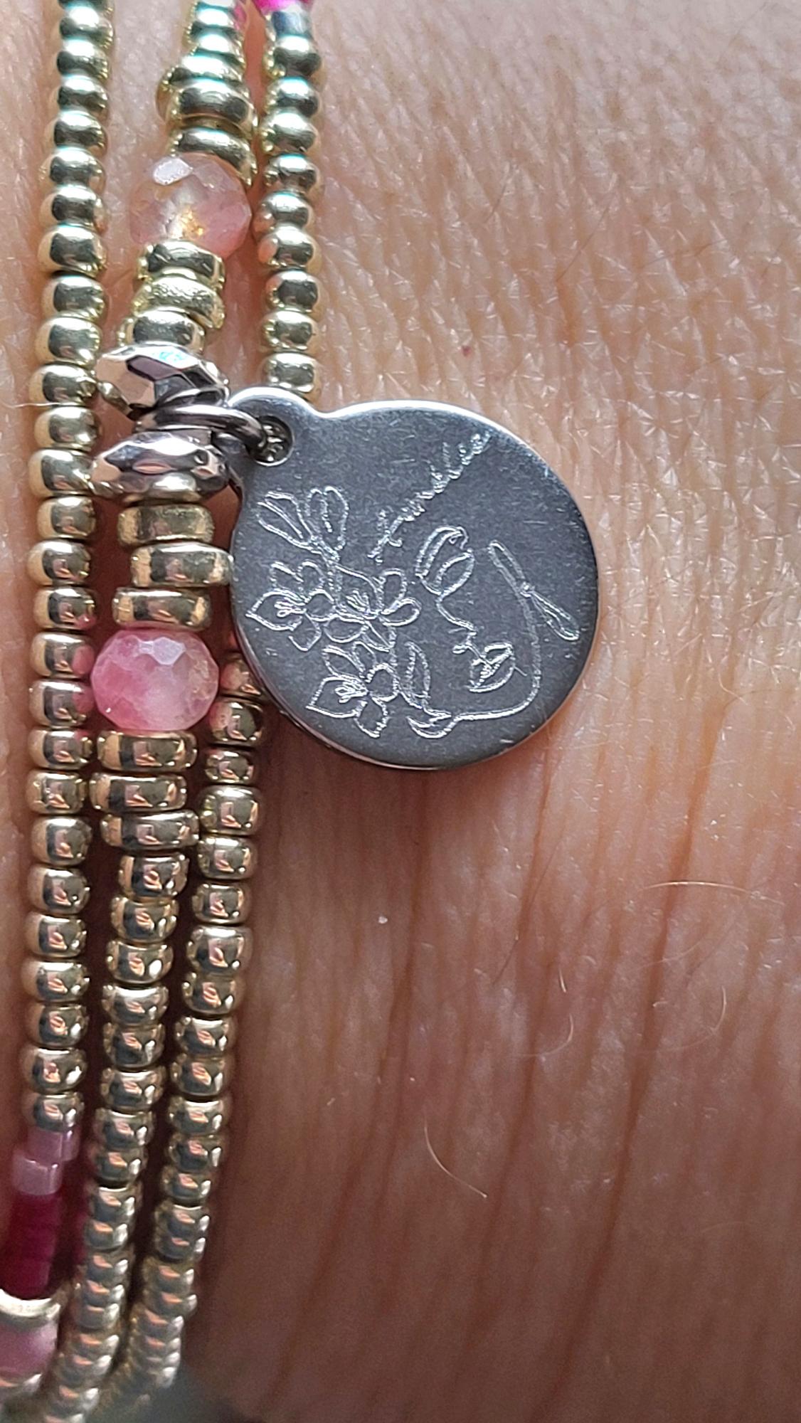 Les Ailes de Gloria Multirangs Flora bracelet fin doré
