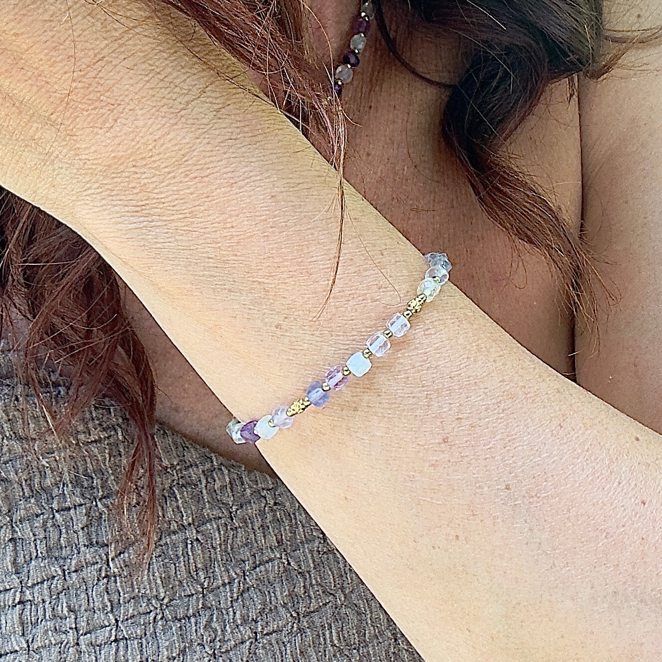 MAD SO CREATION Lola bracelet agate indienne cube