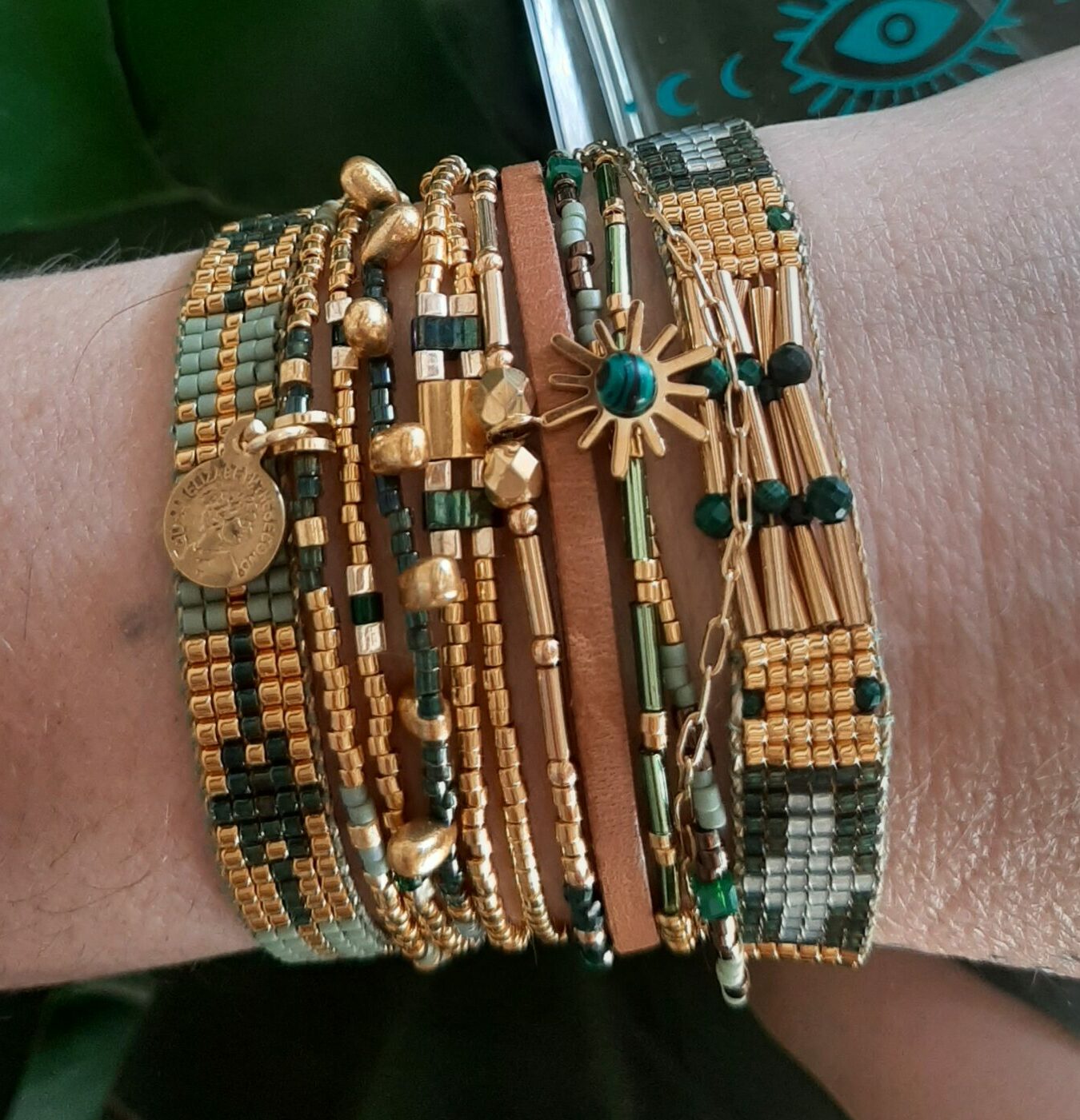 Les Ailes de Gloria Manchettes Green Purity manchette verte
