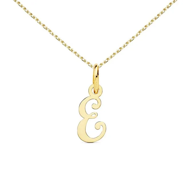 L'Atelier d'Azur Collier Lettre E Or Jaune 18 Carats 45cm