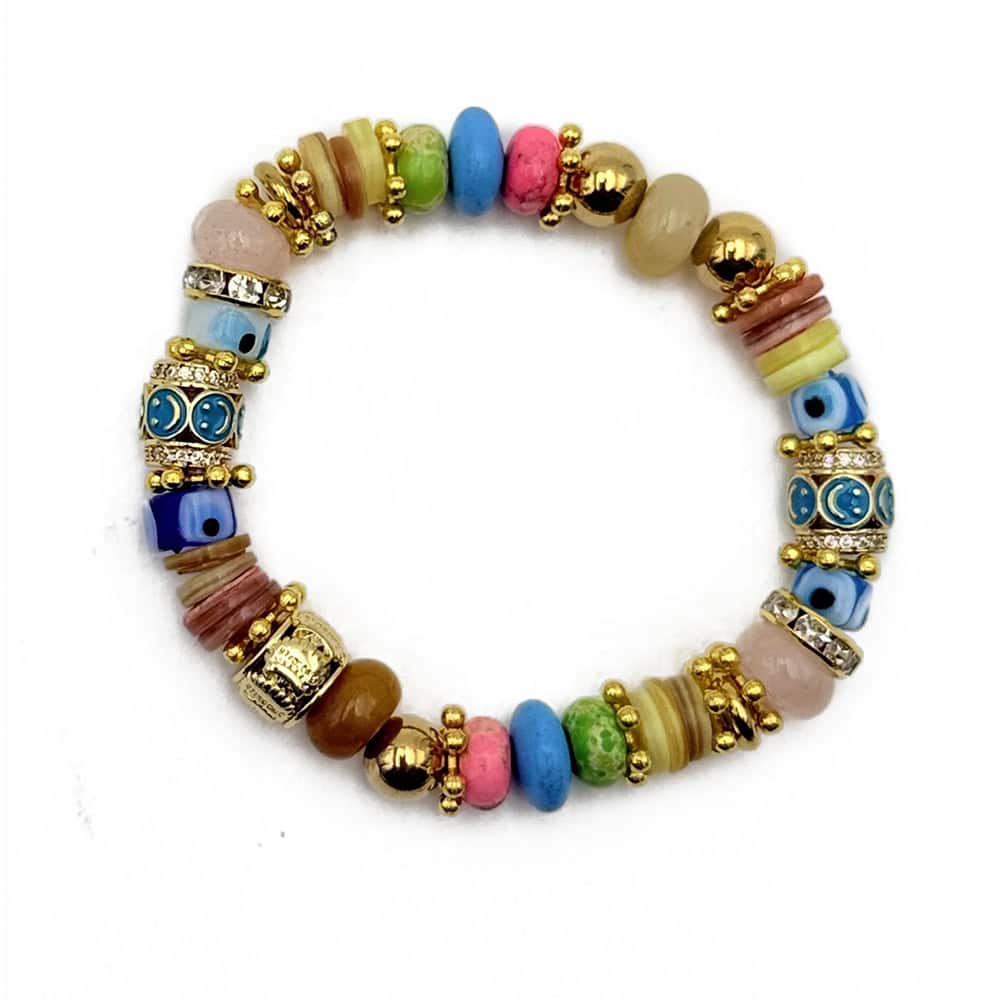 HYPNOCHIC Nova bracelet fantaisie perles fil mémoire multicolore
