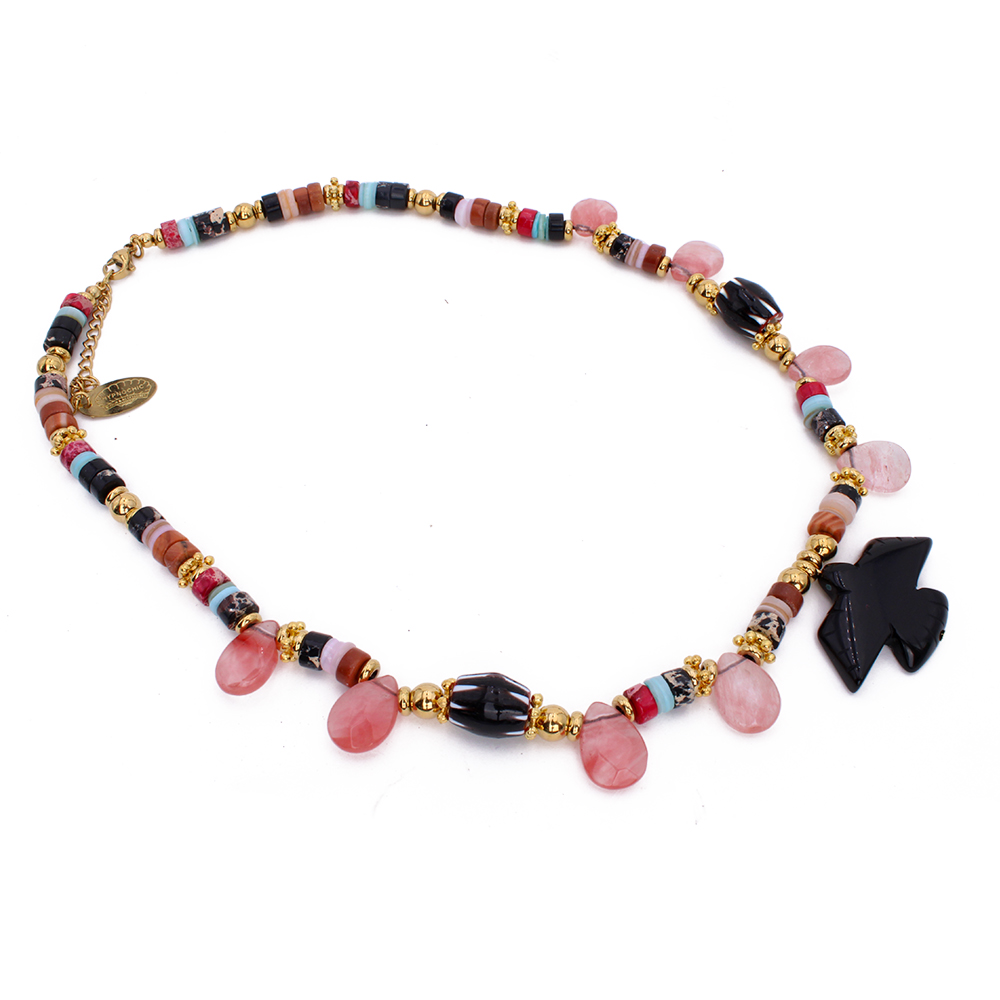 HYPNOCHIC Black Bird collier fantaisie noir