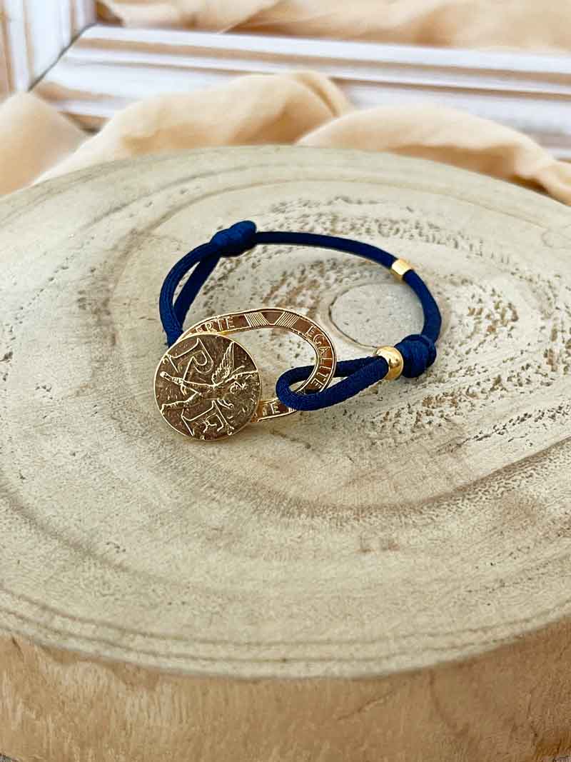 Le P’tit Franc Bracelets Bastille bracelet pièce 10 francs cordon