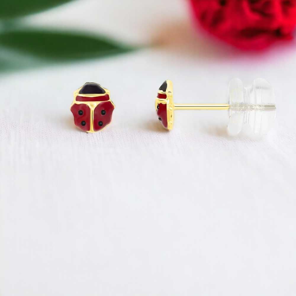 L'Atelier d'Azur Coccinelles Or Jaune Boucles d'oreilles Fille