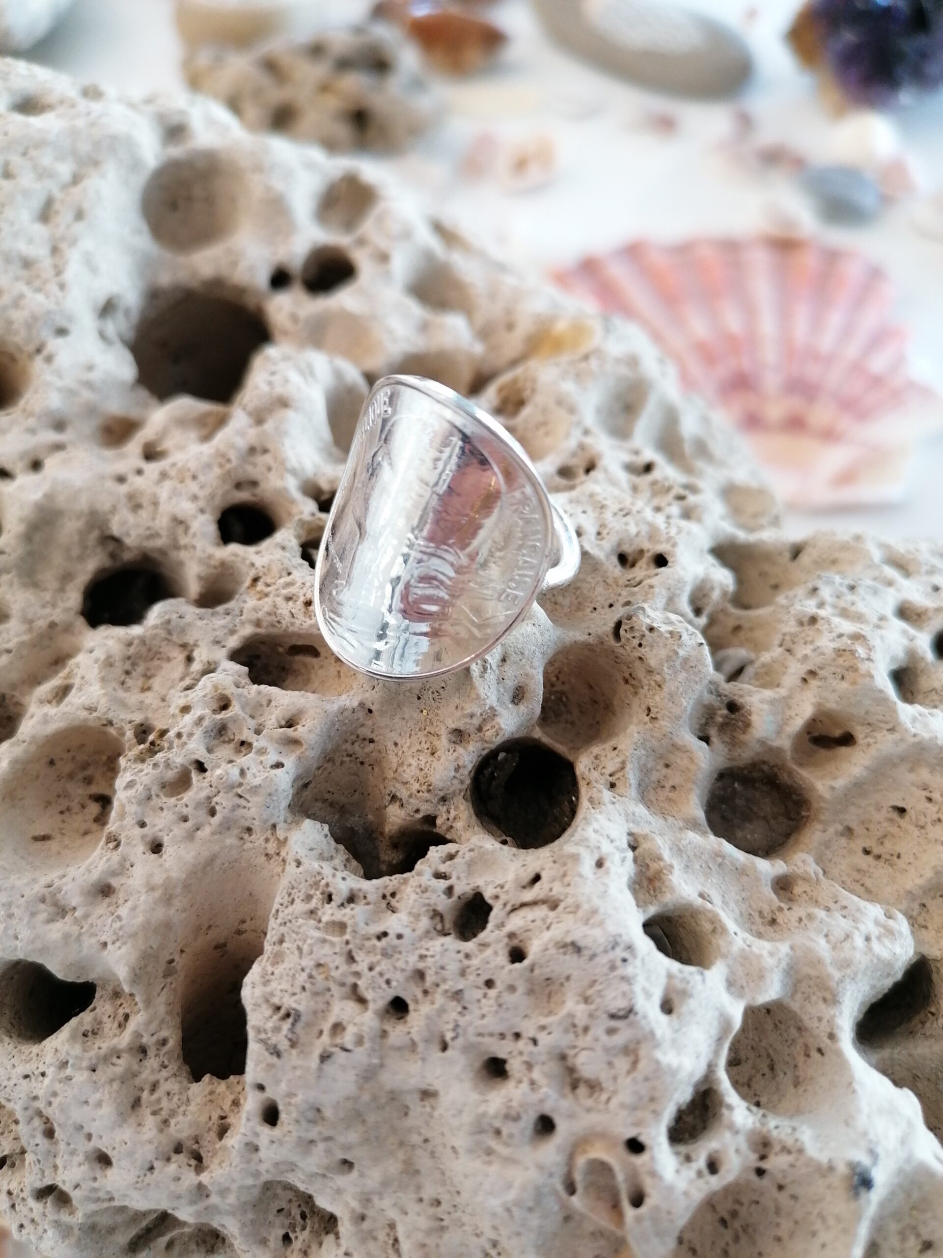 Le P'tit Franc 10 centimes bague plaqué or