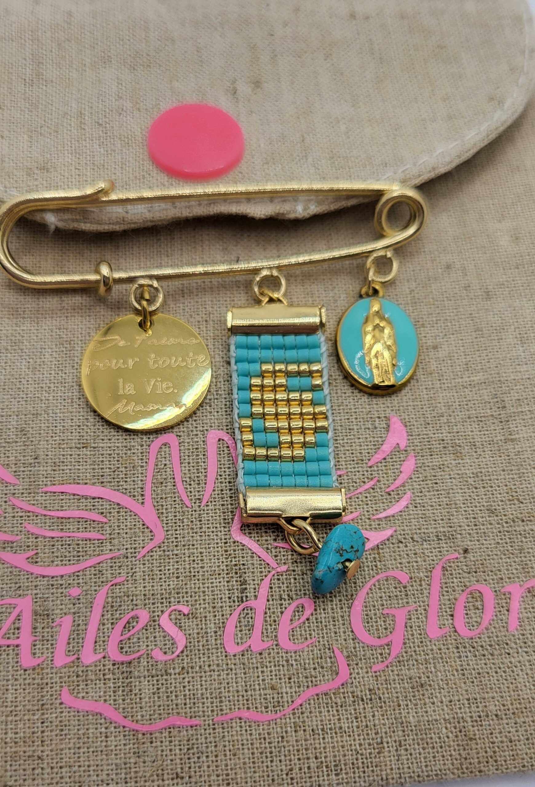 Les Ailes de Gloria broche Sainte Personnalisé cérémonie