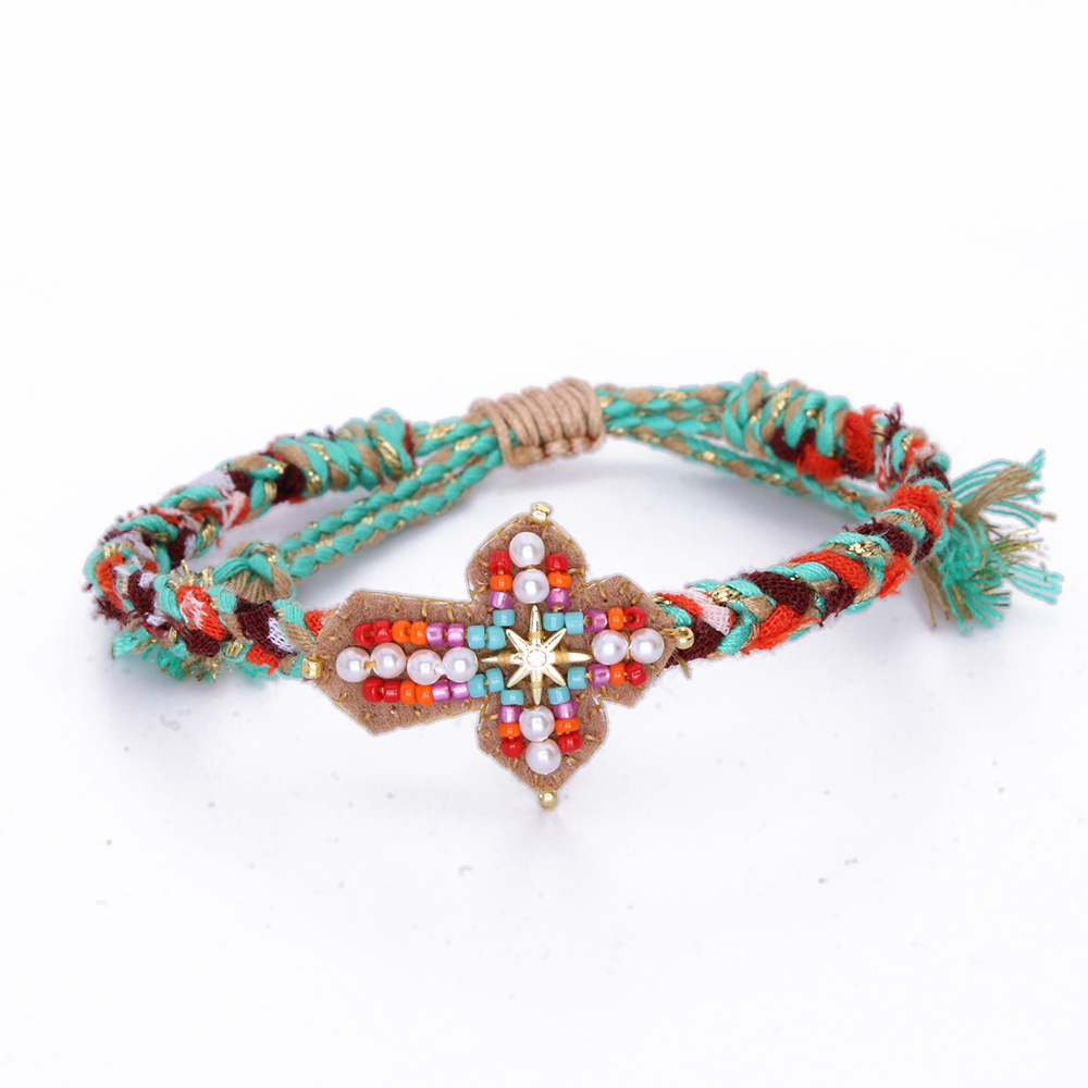 HYPNOCHIC Bracelets Baby Marta bracelet tressé fleur croix multicolore