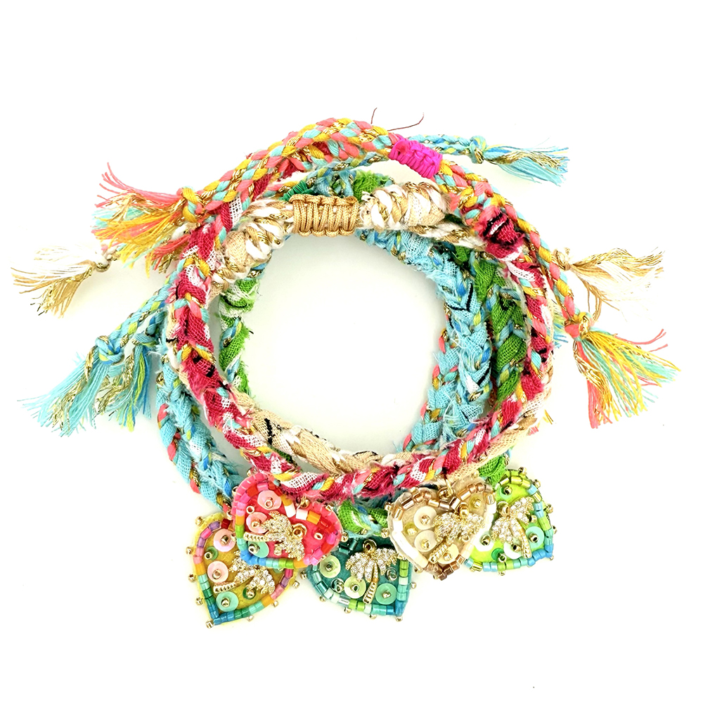Hypnochic Bandanas Palmier S bracelet tressé cœur