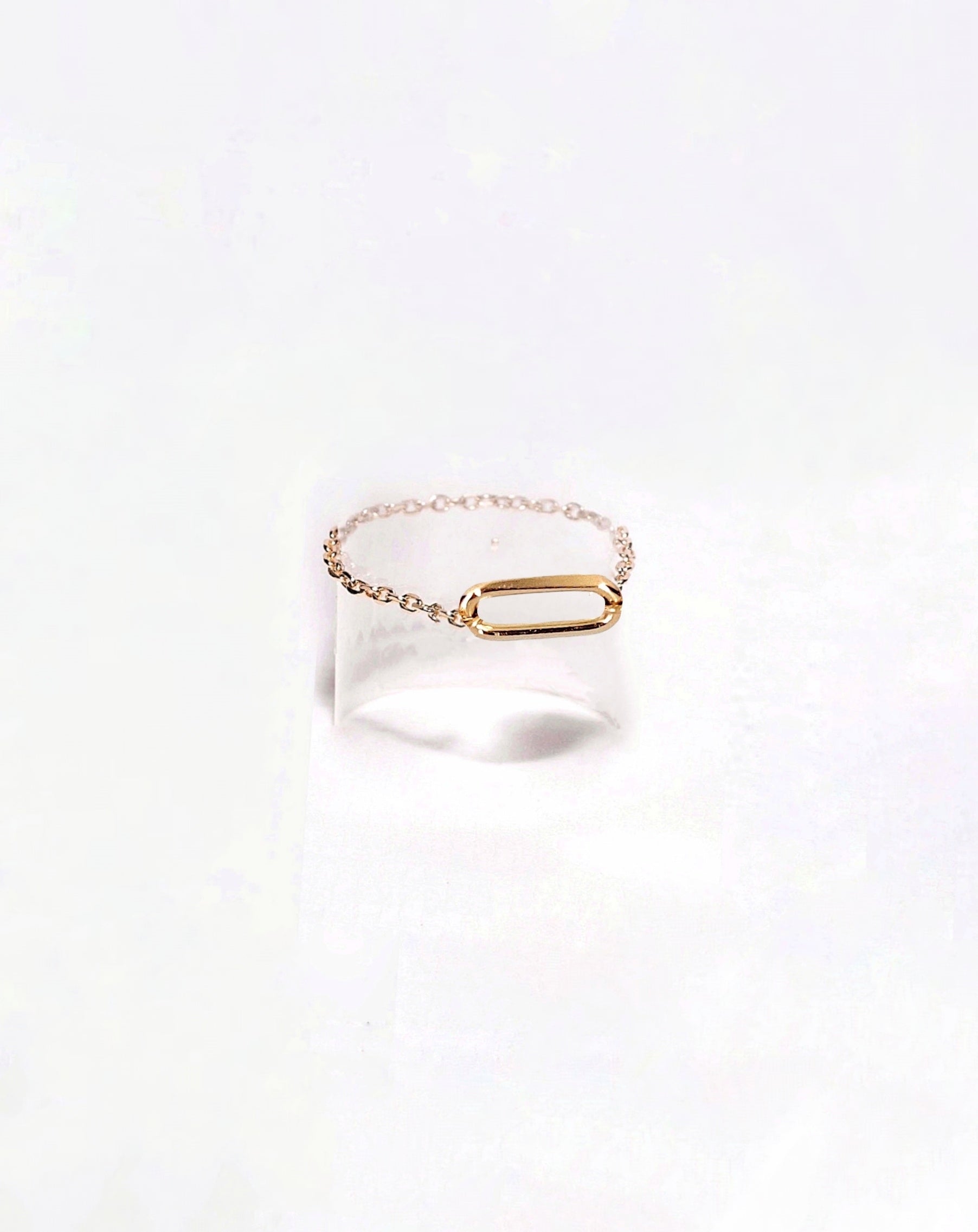 Ô PLUM Bague Chaîne Juliette plaqué or réglable
