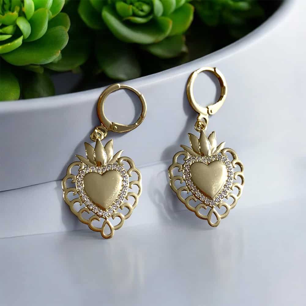 HYPNOCHIC Baby Ex Voto boucles oreilles cœur doré