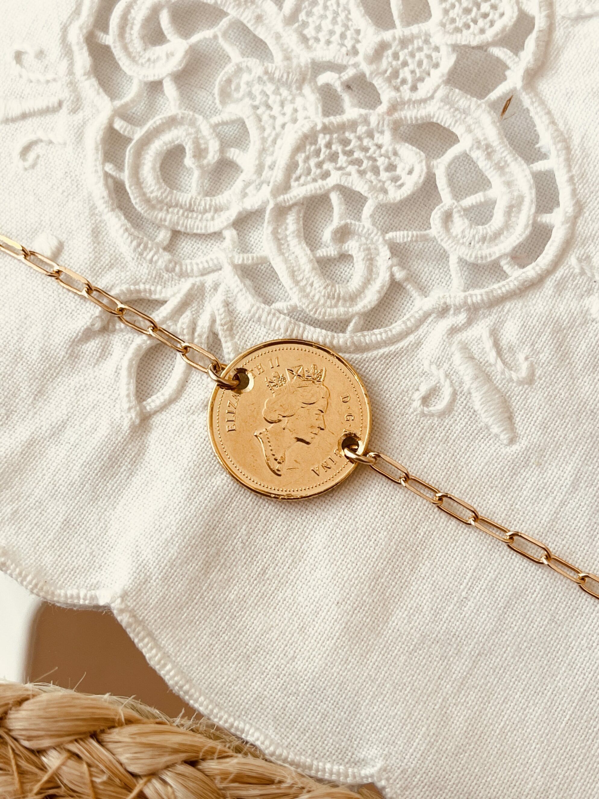 Le P’tit Franc Bracelets Océan Canadien bracelet plaqué or 18 cm