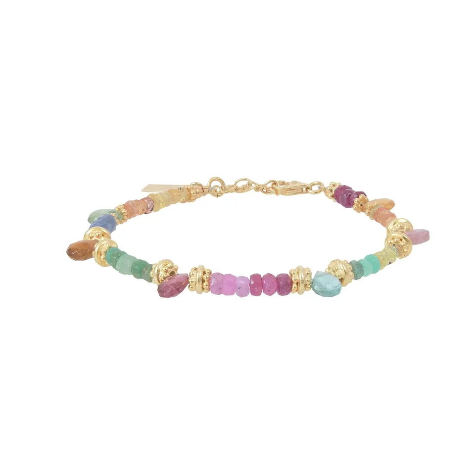 Leticia Ponti Dayra bracelet multi saphirs tourmalines plaqué or
