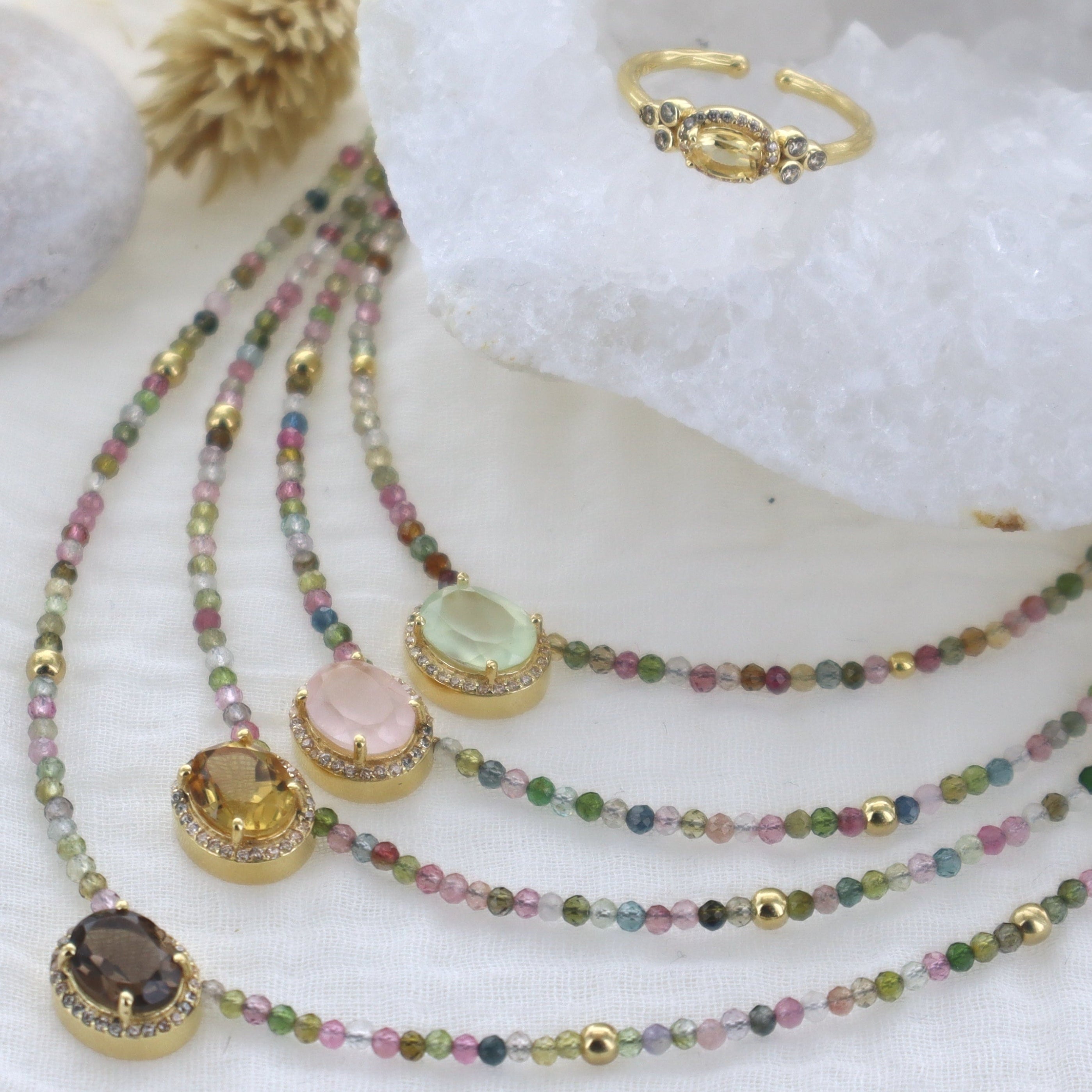 Leticia Ponti Calista collier quartz rose 38 cm