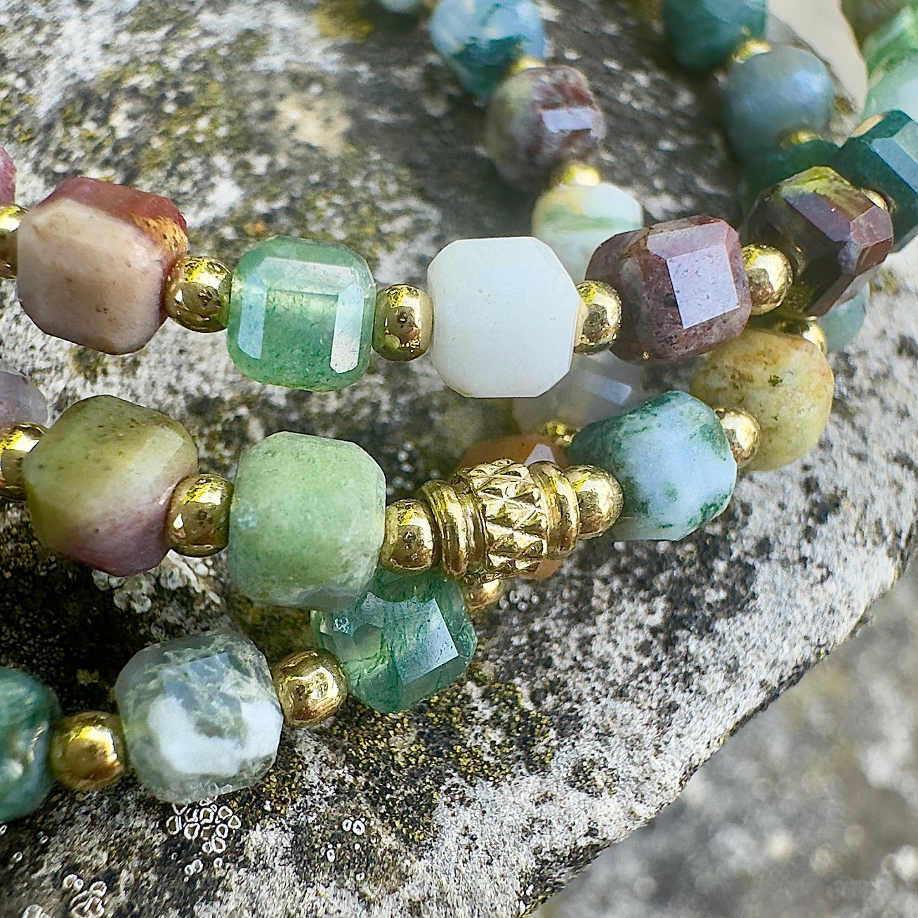MAD SO CREATION Lola bracelet agate indienne cube