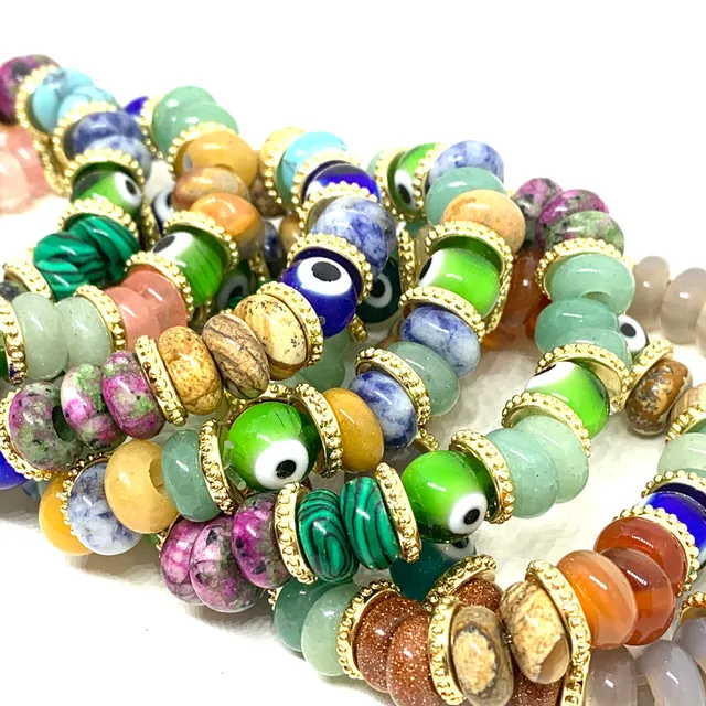 Hypnochic Mahi Eyes bracelet pierres naturelles multicolore