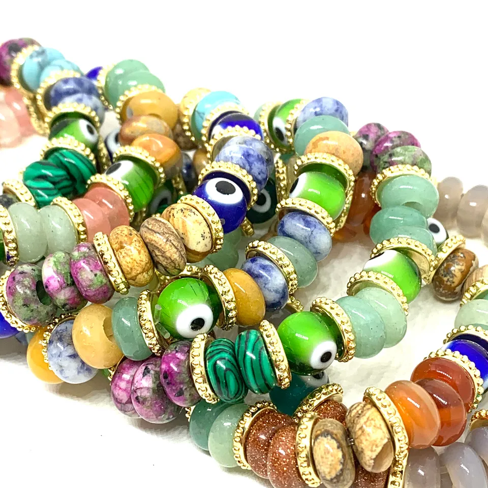 Hypnochic Mahi Eyes bracelet pierres naturelles multicolore