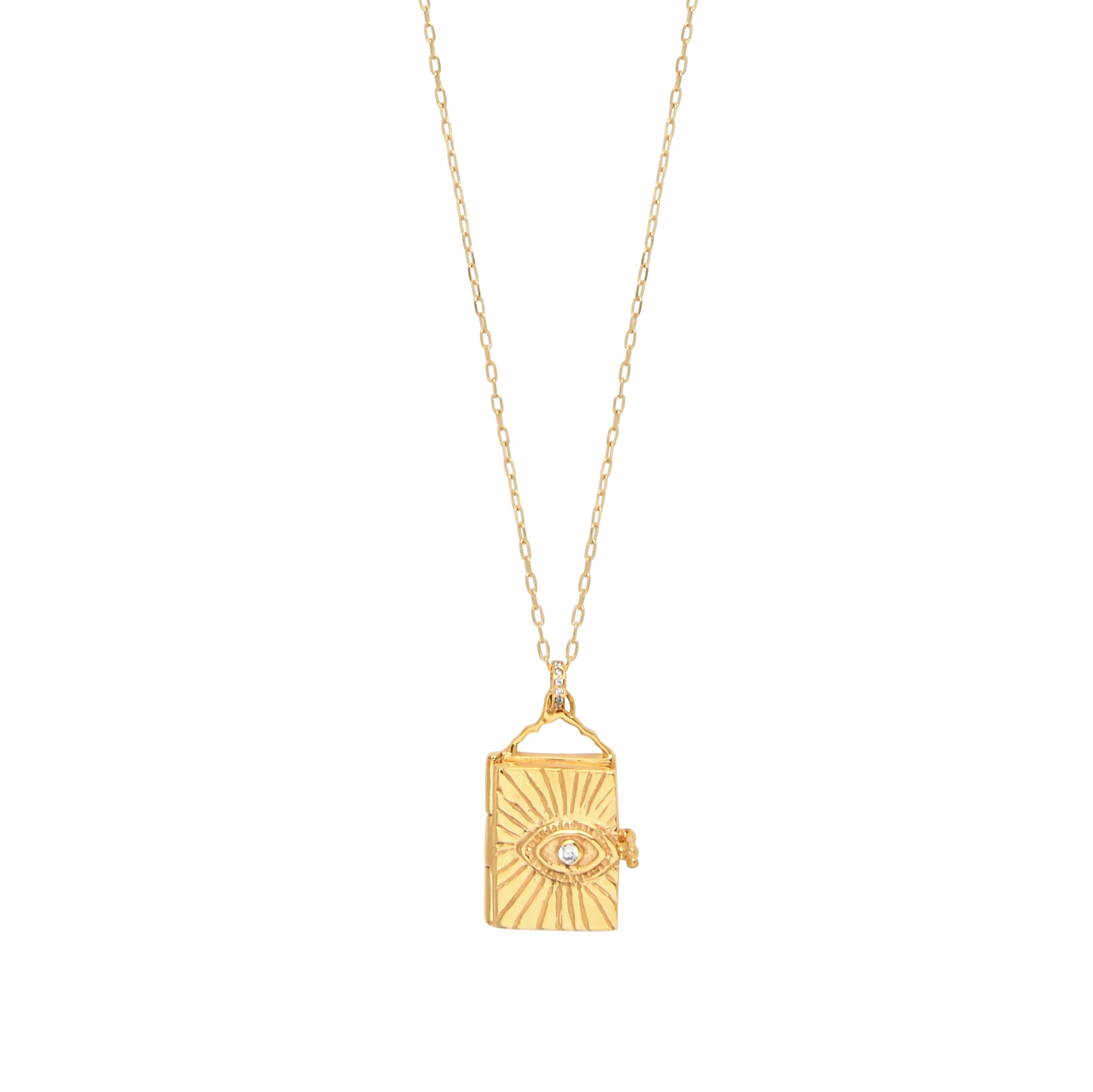 Leticia Ponti Locket Eyes sautoir plaqué or 65 cm