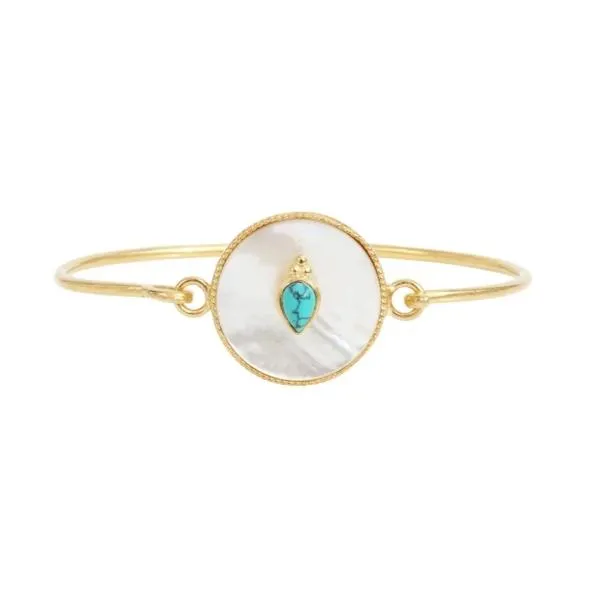 Leticia Ponti Marla jonc nacre labradorite plaqué or