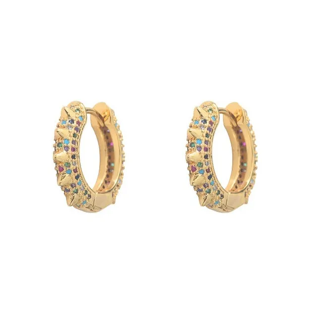 Leticia Ponti Rainbow Spike créoles zircons multicolores 20mm