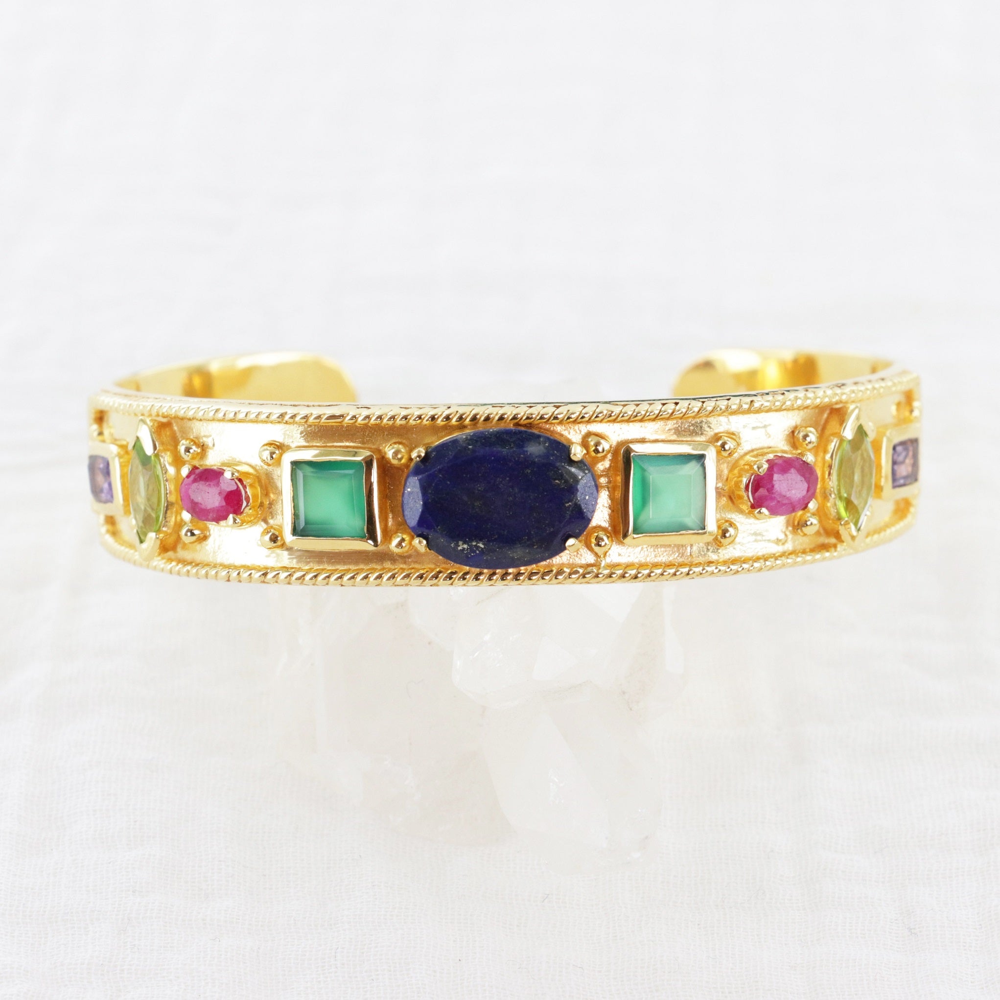 Leticia Ponti Olga manchette plaqué or labradorite