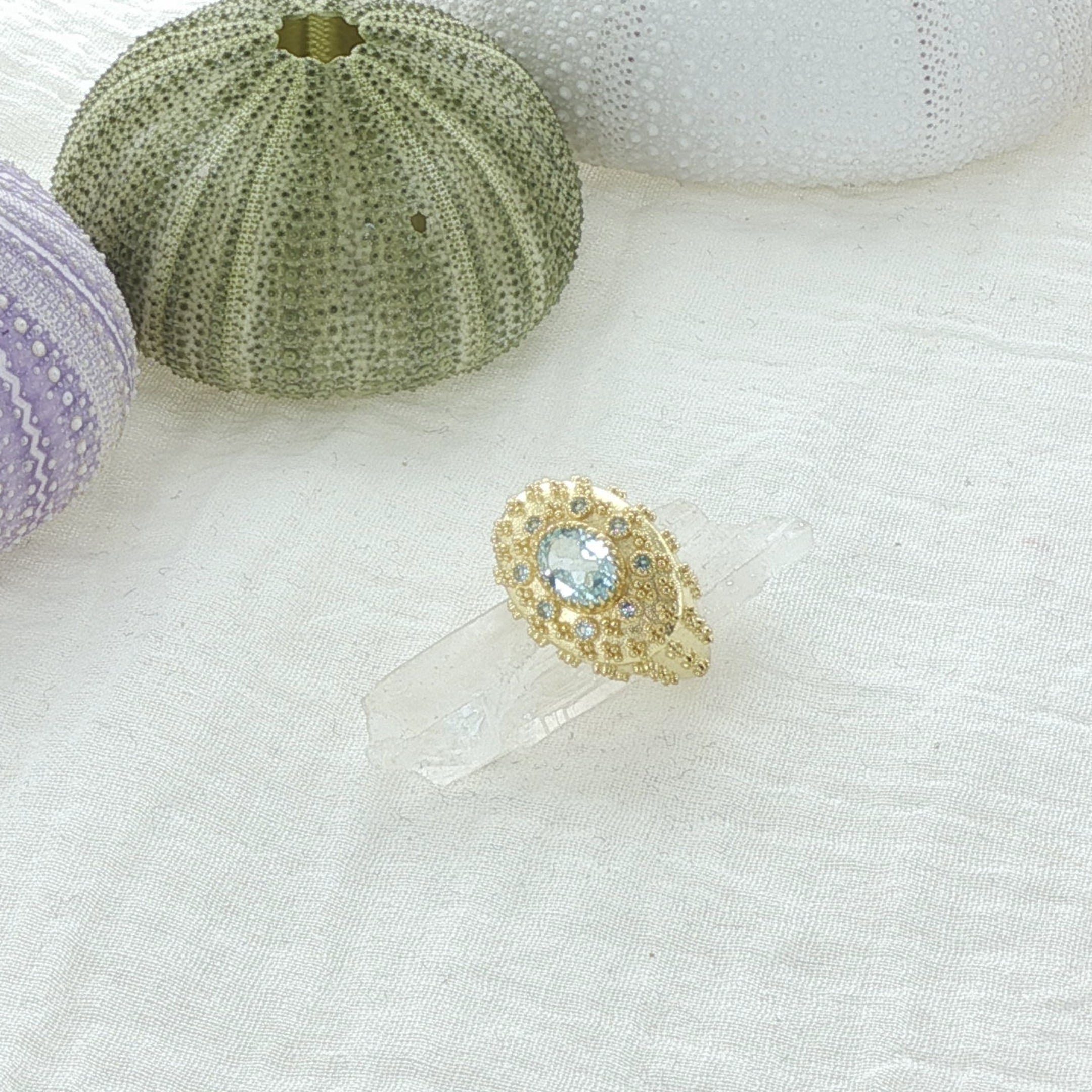 Leticia Ponti Eva bague plaqué or topaze taille 52