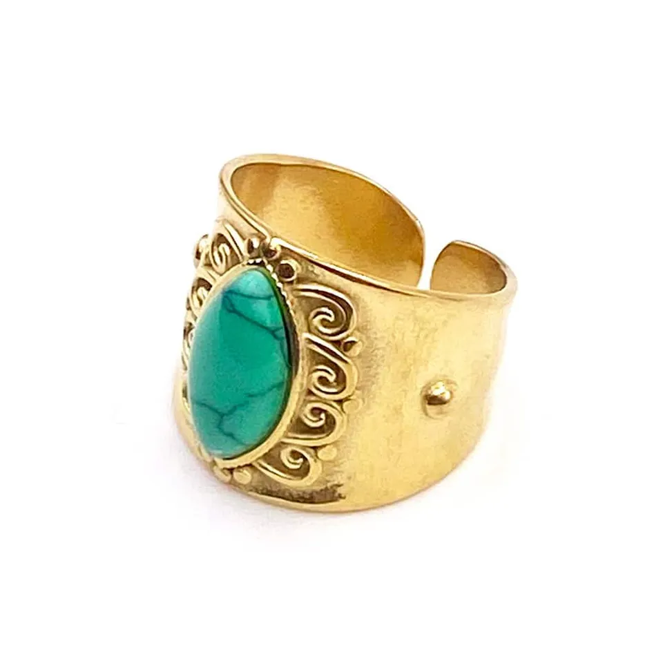 HYPNOCHIC Noé bague acier pierre