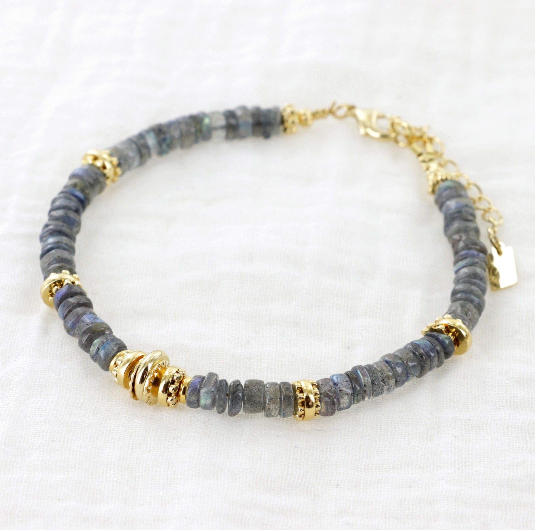 Leticia Ponti Sofi bracelet plaqué or grenat 17 cm