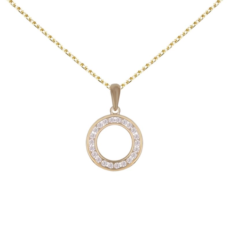 L'Atelier d'Azur Cercle Or Jaune collier zirconiums 1,2 cm 45 cm