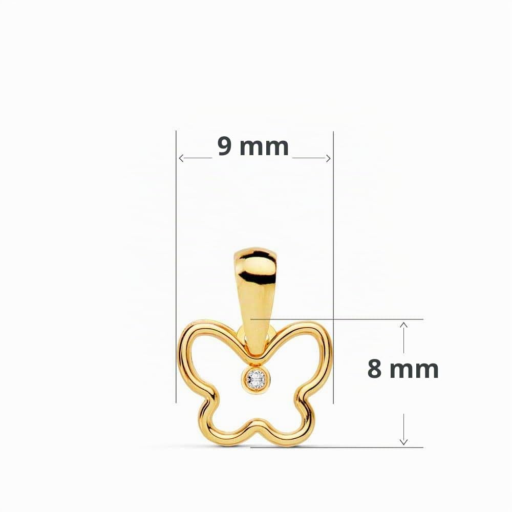 L'Atelier d'Azur Collier Papillon or 18 carats zirconium + chaîne