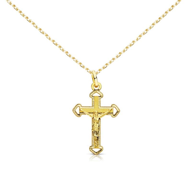 L'Atelier d'Azur Collier médaille croix Christ or 750