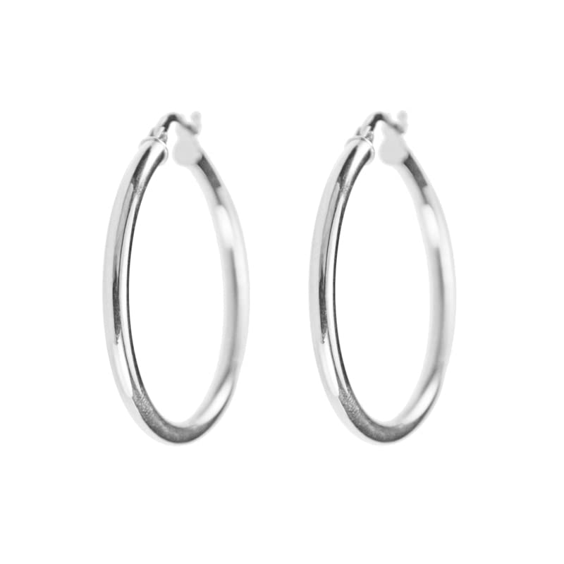 L'Atelier d'Azur Créoles Or Blanc Boucles d'oreilles Femme 9 carats