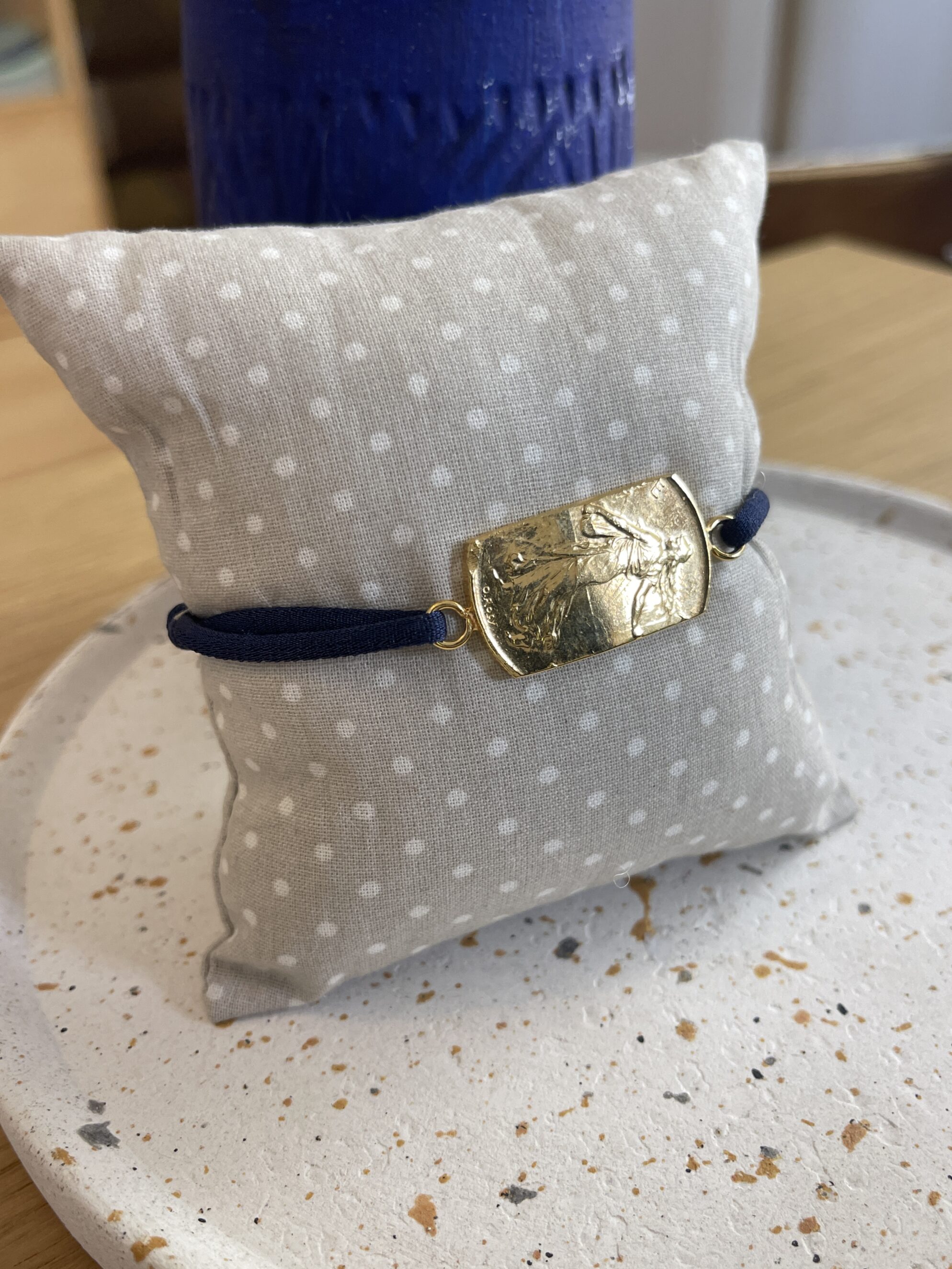 Le P’tit Franc Oscar bracelet 5 francs cordon ajustable