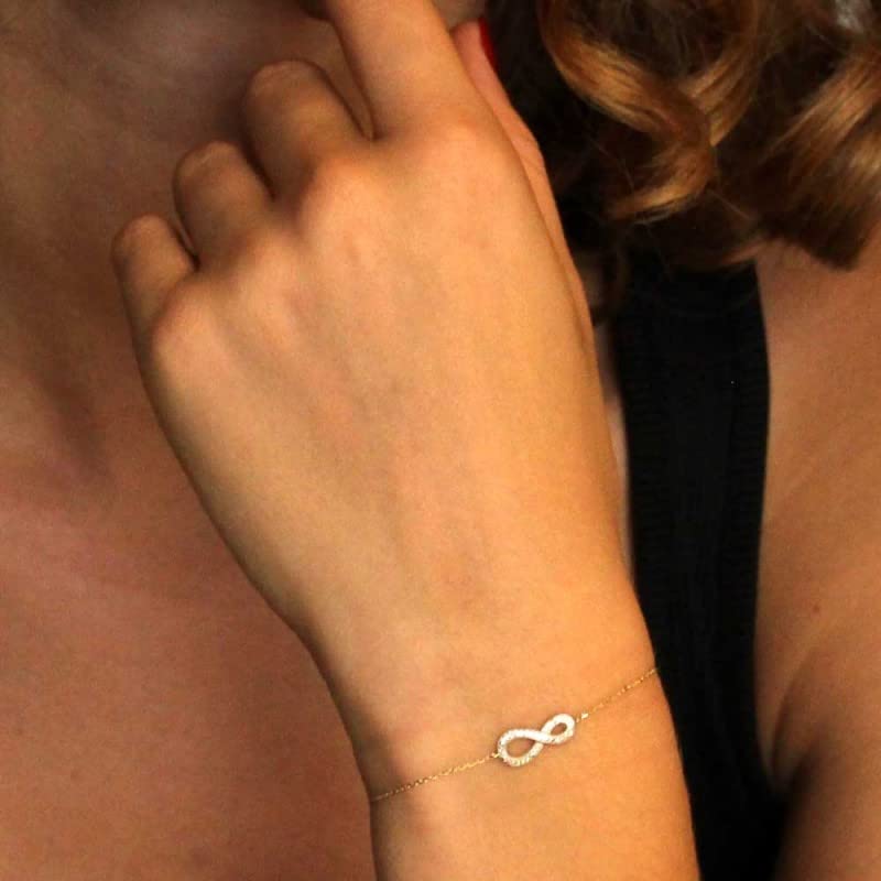 L'Atelier d'Azur Bracelet Infini Or Jaune Diamants 18cm Femme