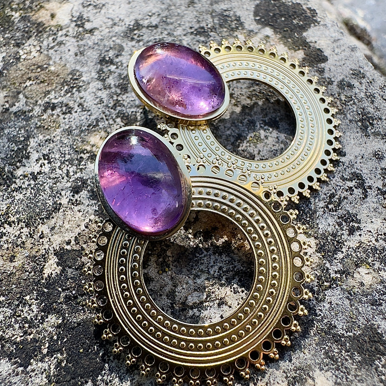 MAD SO CREATION Amia boucles améthyste pierre naturelle