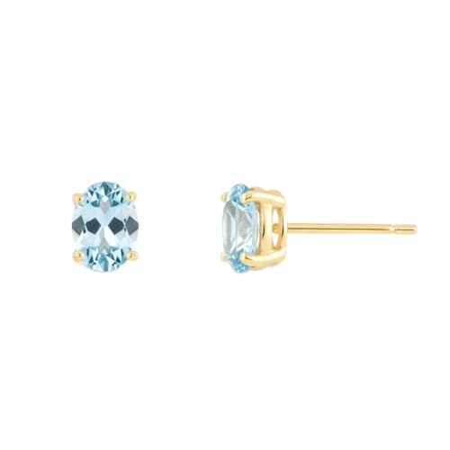 L'Atelier d'Azur Puces Or Jaune 375 Topaze Ovale Femme