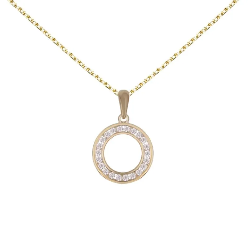 L'Atelier d'Azur Cercle Or Jaune collier zirconiums 1,2 cm 45 cm