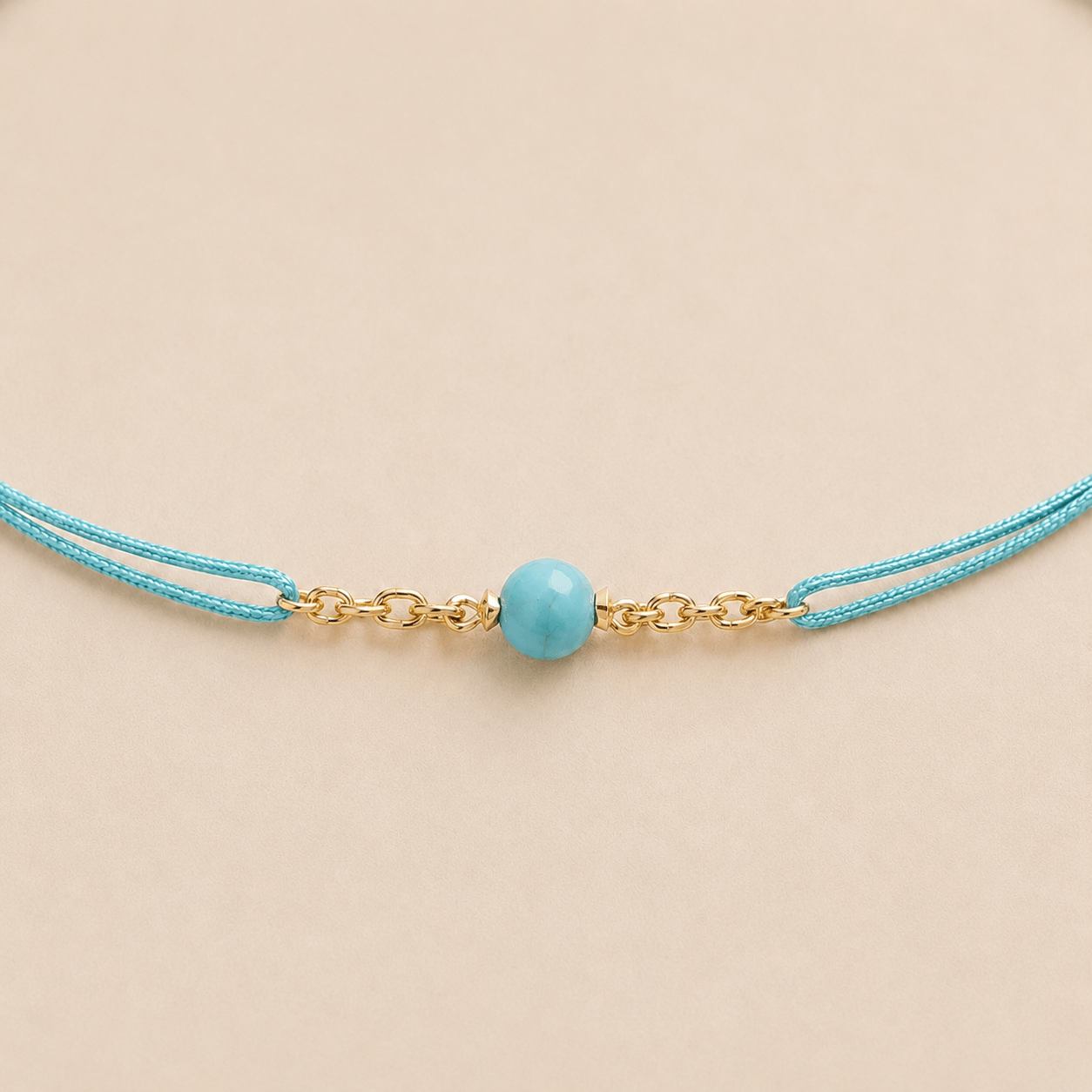 Ô PLUM Cordon mini Émeraude bracelet plaqué or