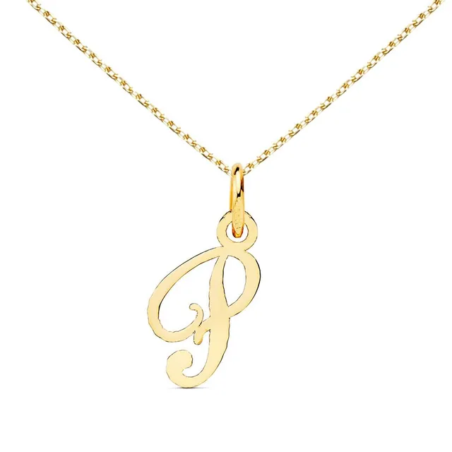 L'Atelier d'Azur Lettre P collier or jaune 18 carats 42cm