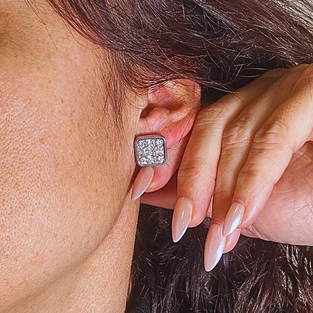 MAD SO CREATION Diams puces d'oreilles zircones argent