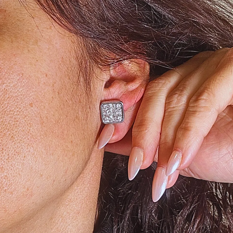 MAD SO CREATION Diams puces d'oreilles zircones argent