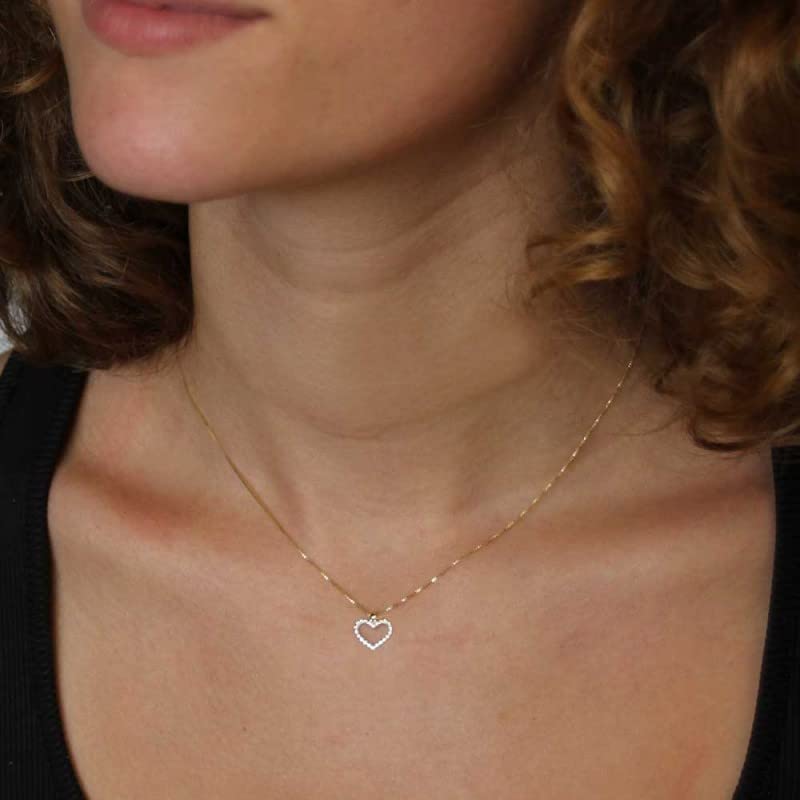 L'Atelier d'Azur Collier Coeur Pavé Zirconiums Or 375 Femme
