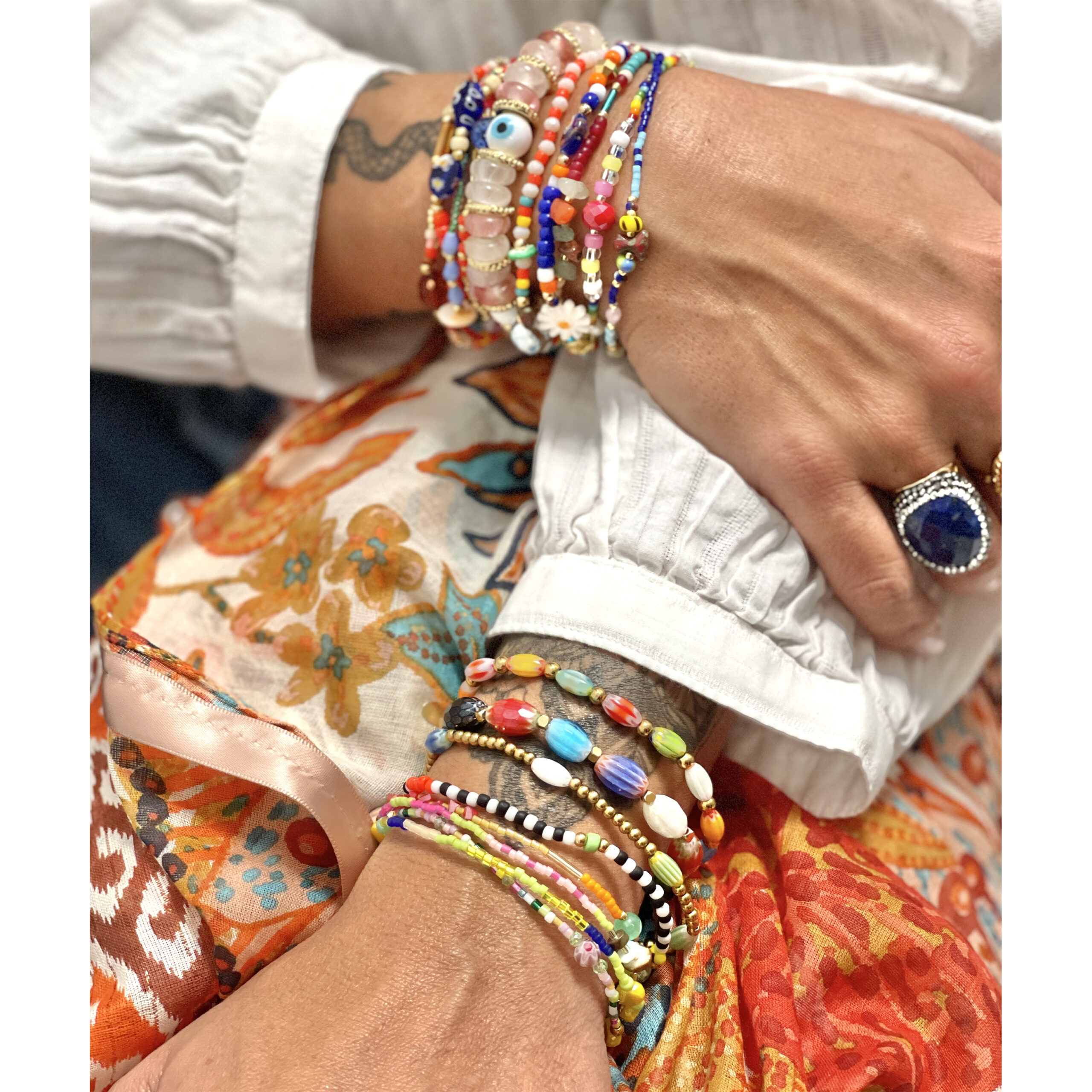 Hypnochic Bracelet Playa multi-rangs multicolore élastique